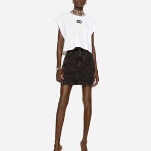 Dolce & Gabbana Y2K Black Denim Skirt Womens Medium